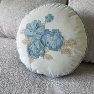Flower Round Decorative Throw Pillow Light Blue - Room Essentials™